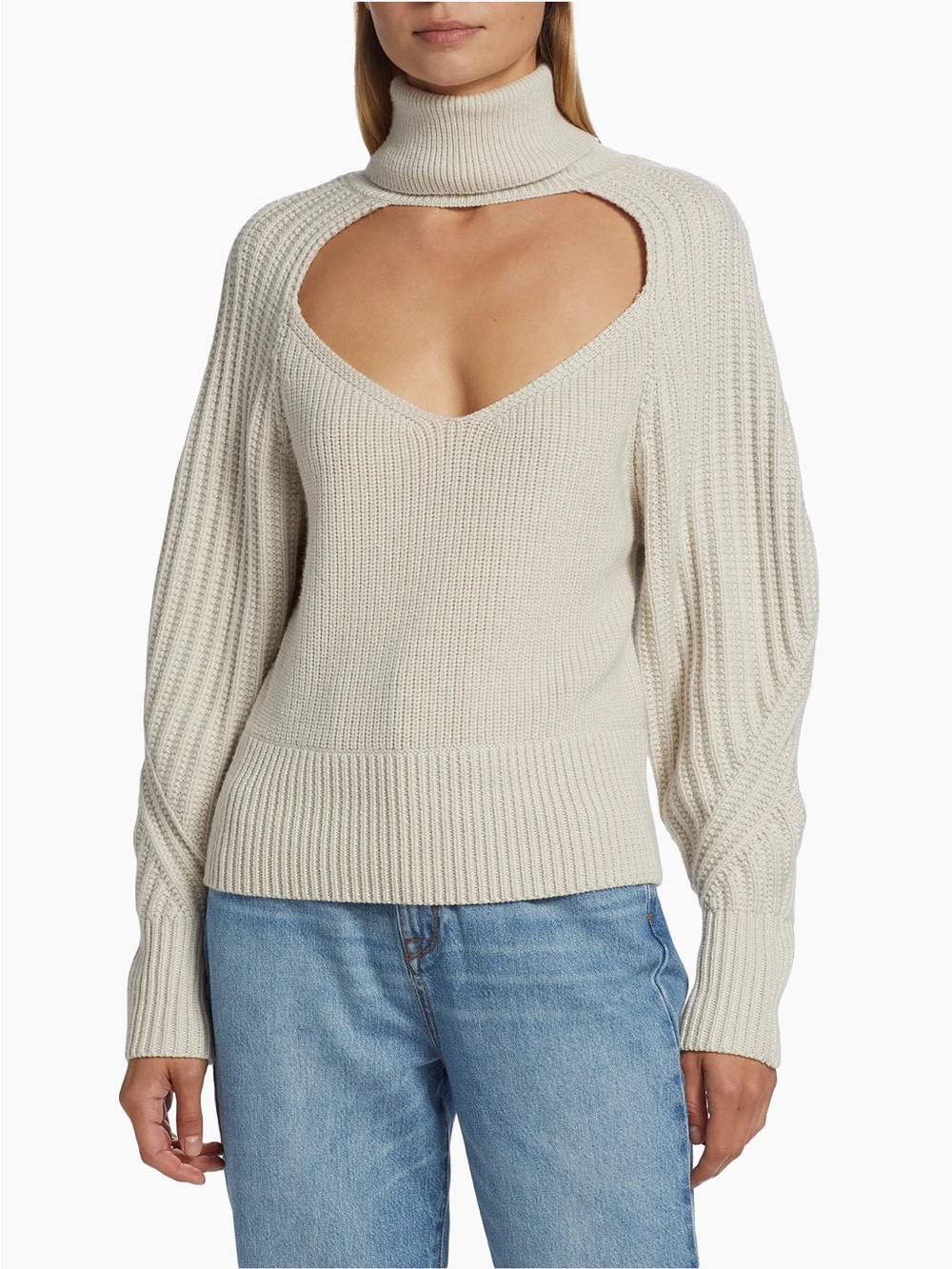 IRO Cream Cutout Turtleneck Sweater